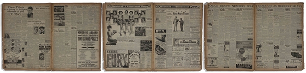 ''The Afro-American'' Newspaper From July 1936 -- ''17 ATHLETES SAIL FOR BERLIN'' in Red At Top of Front Page